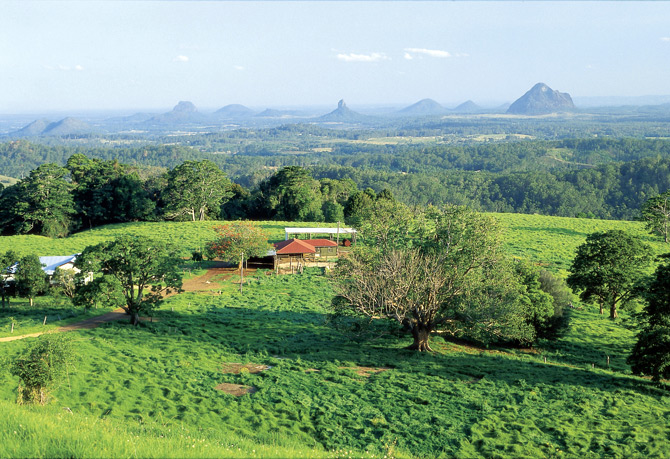 Glass House Mountains from Maleny Glass House Mountains from Maleny