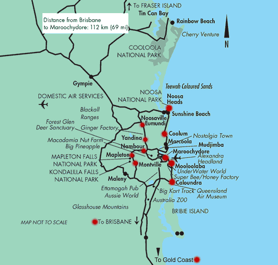 Tourist Map of the Sunshine Coast
